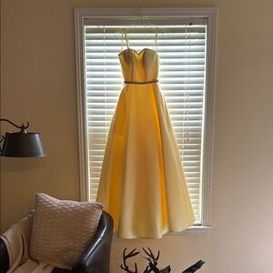 Clarisse Yellow A-Line Spaghetti Strap Prom Dress